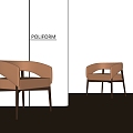 Dining Chair Leisure Chair 3d model