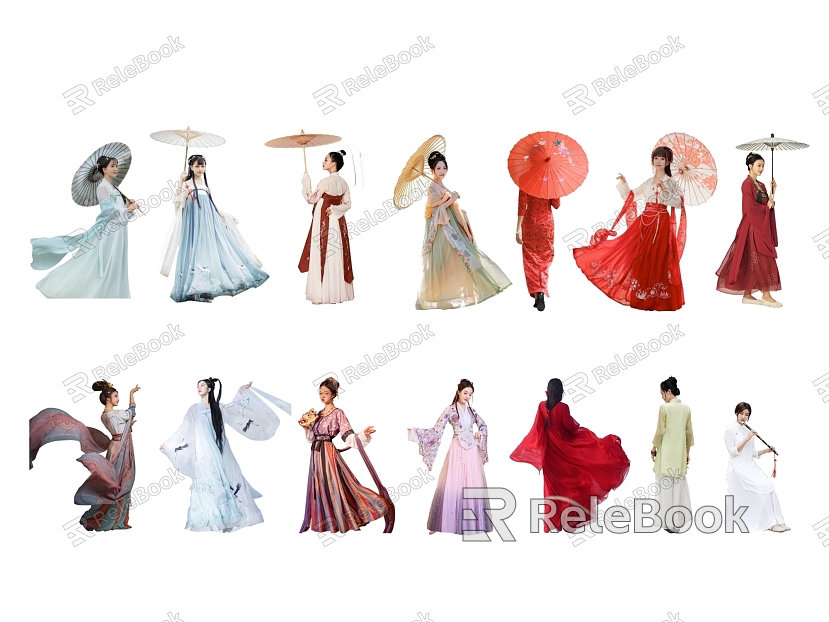 Plane Character Ancient Costume Character Ancient Beauty Cheongsam Woman Chinese Character Republic of China Costume Classical Hanfu Woman Umbrella Woman model