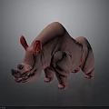 Adorable Pink Rhinoceros Stuffed Toy With Sparkling Details And Soft Texture