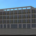 Modern Multi storey Office Building Exterior Featuring White Facade Large Windows And Open Square 3d model