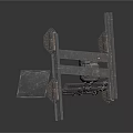 Traditional Iron Equipment With Rustic Metal Frame And Supporting Components