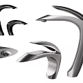Modern Faucet Designs Featuring Sleek Metallic Finish And Curved Handle Shapes