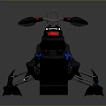 Blue Camo Snowmobile Design With Black Tracks LED Lights And Sleek Body