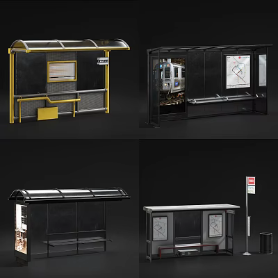 Modern Platform Bus Station 3d model Modern Platform Bus Station 3d model