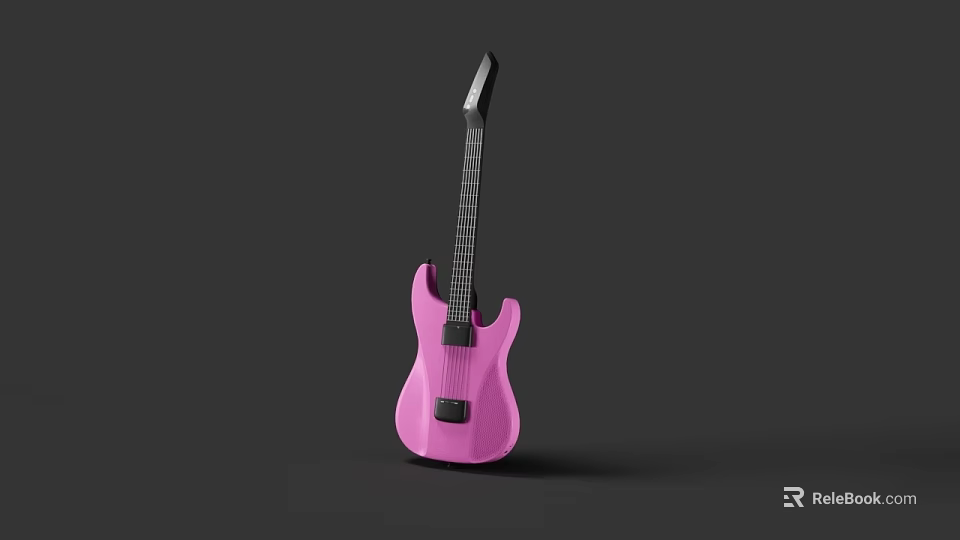 Pink Electric Guitar As Entertainment Appliance With Modern Design And Stylish Look 3d model 