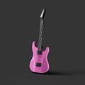 Pink Electric Guitar As Entertainment Appliance With Modern Design And Stylish Look