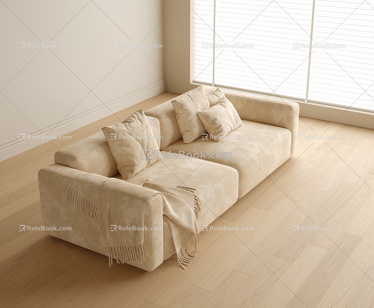 Modern double sofa sofa 3d model