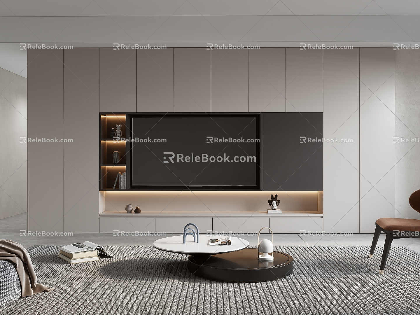 Modern TV Background Cabinet TV Background 3d model