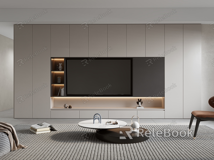 Modern TV Background Cabinet TV Background model