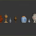 Colorful Household Vases With Diverse Shapes And Glossy Finish Arranged On Black Background