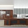 Leadership Office Class Desk Filing Cabinet Desk Office Paint Office President's Office 3d model