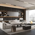 Modern Minotti Sofa Coffee Table Combination 3d model