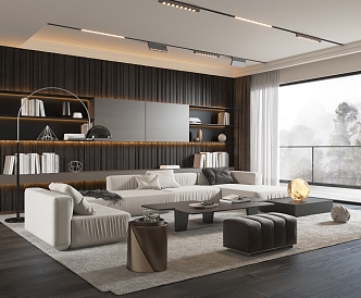 Modern Minotti Sofa Coffee Table Combination 3d model