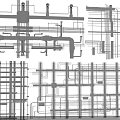 Technical Ceiling Structure Design With Grid Framework And Detailed Layout Drawing 3d model