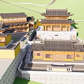 Traditional Ancient Chinese Architecture with Multi Story Pavilions Traditional Tiled Roofs and Courtyard Layout