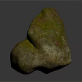 Natural Mossy Stone with Irregular Shape and Earthy Green Texture for Decoration