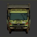 Yellow Dump Truck with Rusty Bed and Number 10 on Cab
