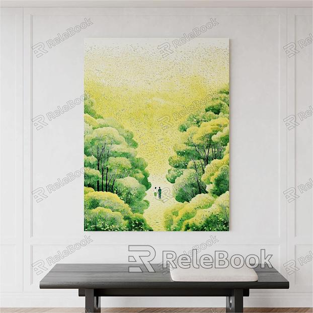 Healing Green Landscape Decorative Painting model