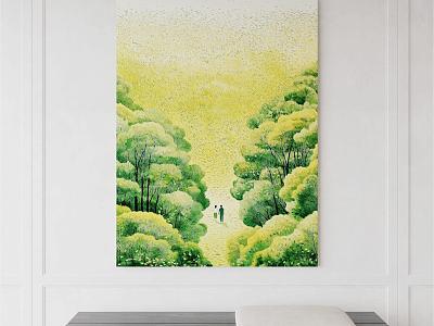 Healing Green Landscape Decorative Painting model