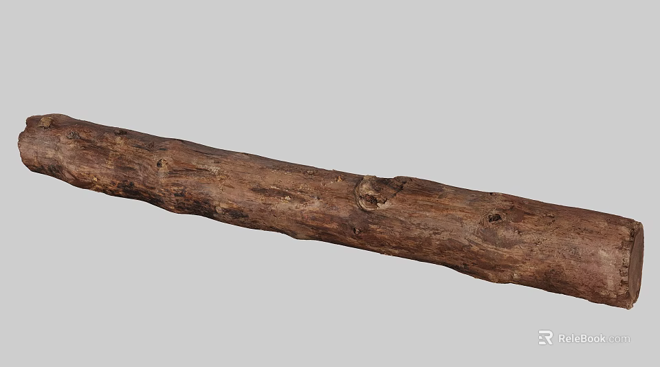 Rustic Wood And Stone Decor Log With Natural Rough Texture For Home Projects 3d model