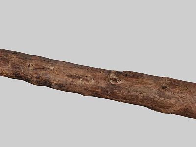 Rustic Wood And Stone Decor Log With Natural Rough Texture For Home Projects 3d model