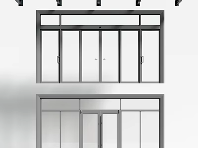 Modern Sliding Glass Doors With Aluminum Frame For Home Interior Design 3d model