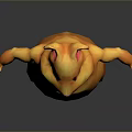Cute Orange Hamster Game Movie Character With Standing Pose And Pink Ears Paws