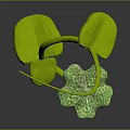 Decorative Green Vine Plant with Curved Stem Green Leaves and White Bloom for Indoor Decoration