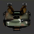 Durable Green Camouflage Backpack With Brown Orange Straps And Buckle Design For Daily Use