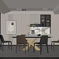 Restaurant table and chair combination 3d model