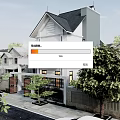 Detached Villa Exterior Design With White Facade Balcony Large Windows And Surrounding Trees Driveway