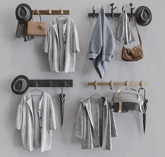 Modern Hanging Hook Hanging Hook Wall Decoration Combination 3d model