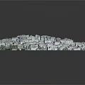 Detailed 3D Model of Traditional Town Aerial View With Buildings Streets And Greenery