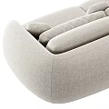 Modern Beige Two Seater Sofa With Comfortable Armrests And Soft Cushions 3d model
