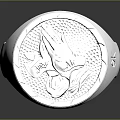 Men's Silver Engraved Ring With Intricate Design And Shiny Surface Fashion Accessory