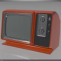 Red Vintage Television Electronic Appliance With Classic Knobs And Retro Design 3d model