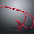 Red Rope With Intricate Knots And Loop Structure On Dark Background
