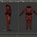Gray Medieval Armor Clothing With Gold Accents And Fur Trim Front Back Views