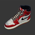 Red White Black High Top Lifestyle Sneakers With Classic Design Nike Swoosh And Jumpman Logo