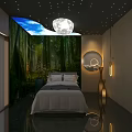 Modern SPA Sauna Room With Waterfall Feature Massage Bed And Ambient Lighting