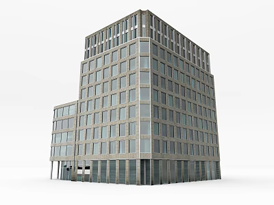 Modern High Rise Building With Glass Curtain Wall And Large Windows 3d model