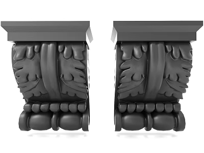 Classical Leaf Carved Decorative Corbel With Intricate Patterns And Smooth Finish Design 3d model