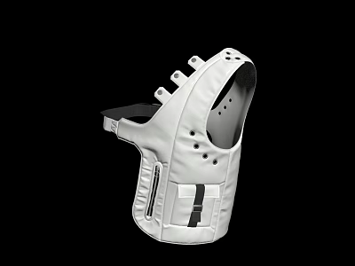 White Protective Sports Vest With Adjustable Straps And Ventilation Holes 3d model