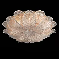 Elegant Glass Chandelier with Petal Leaf Design and Golden Tinted Transparent Shades for Luxurious Decor