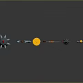 Different Types of Weapons Including Swords Axes Scythes Maces And Daggers With Colorful Designs