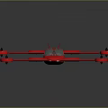Red Multi Rotor Aircraft With Transparent Cockpit And Six Black Propellers