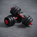 Adjustable Dumbbells Black With Red Accents Design For Home Gym Strength Training