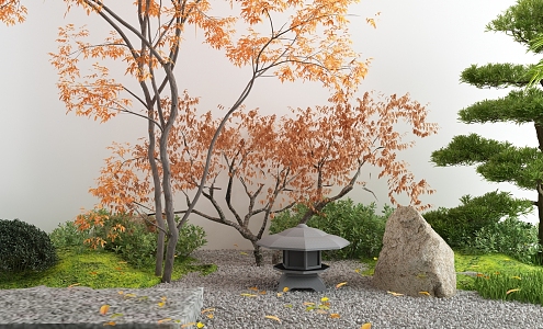 New Chinese style courtyard landscape sketch 3d model