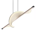 Modern Curved Pendant Light Design With Smooth Wave Shape And Hanging Cables 3d model
