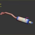 Automotive Exhaust Pipe Component With Stainless Steel Body Shiny Blue Chrome Surface And High Performance